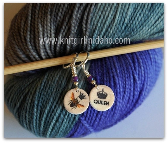 Mini Queen Bee Stitch Markers (Set of 2)
