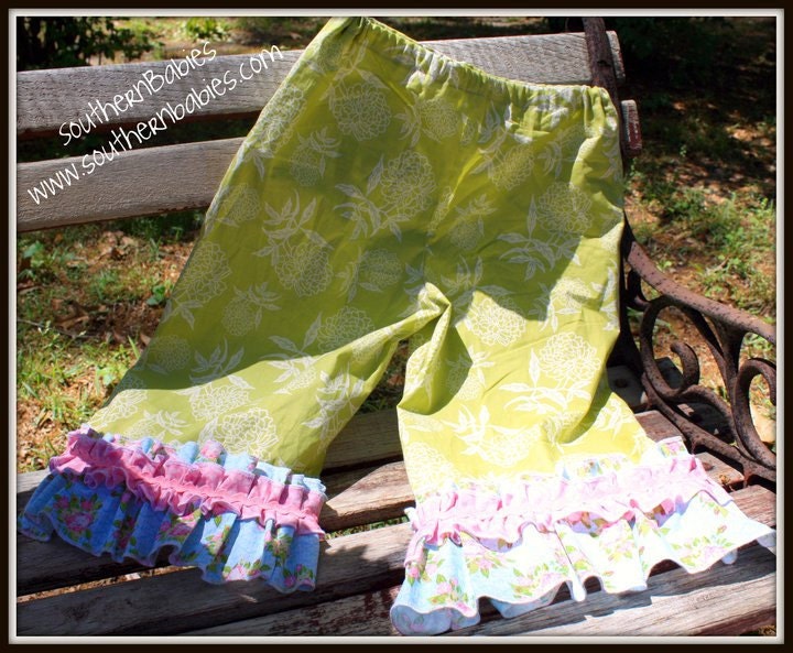 Girls Ruffled Capri (or Full Length) Pants