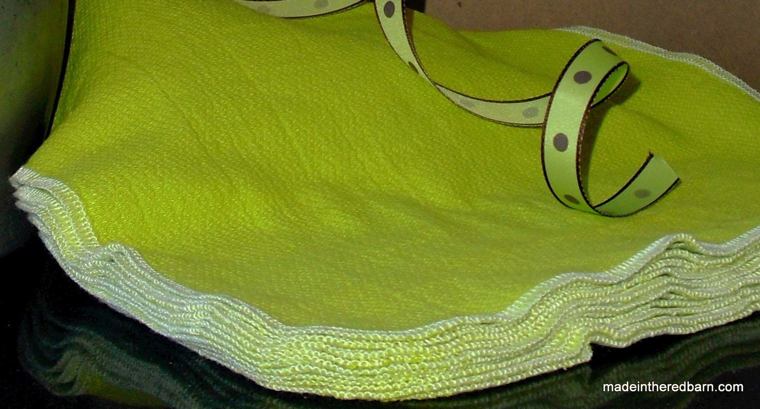 12 Hand Dyed Napkins - Chartreuse