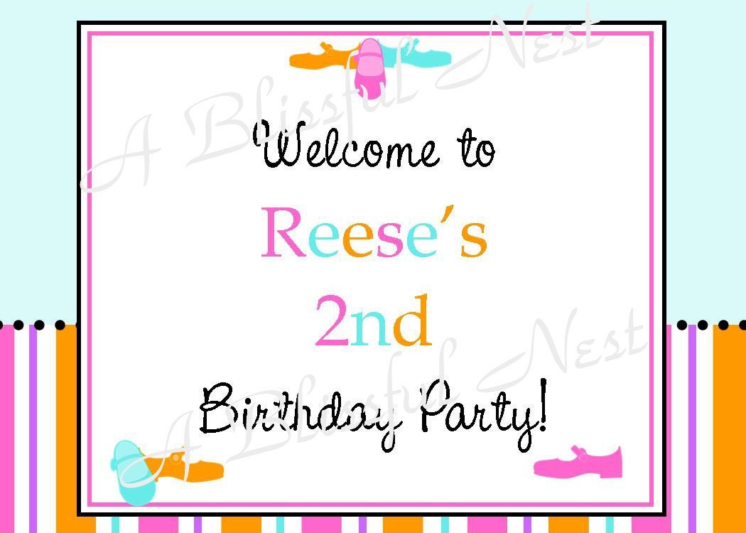 DIY Printable Door Sign- Mary Jane/Shoe Birthday Party