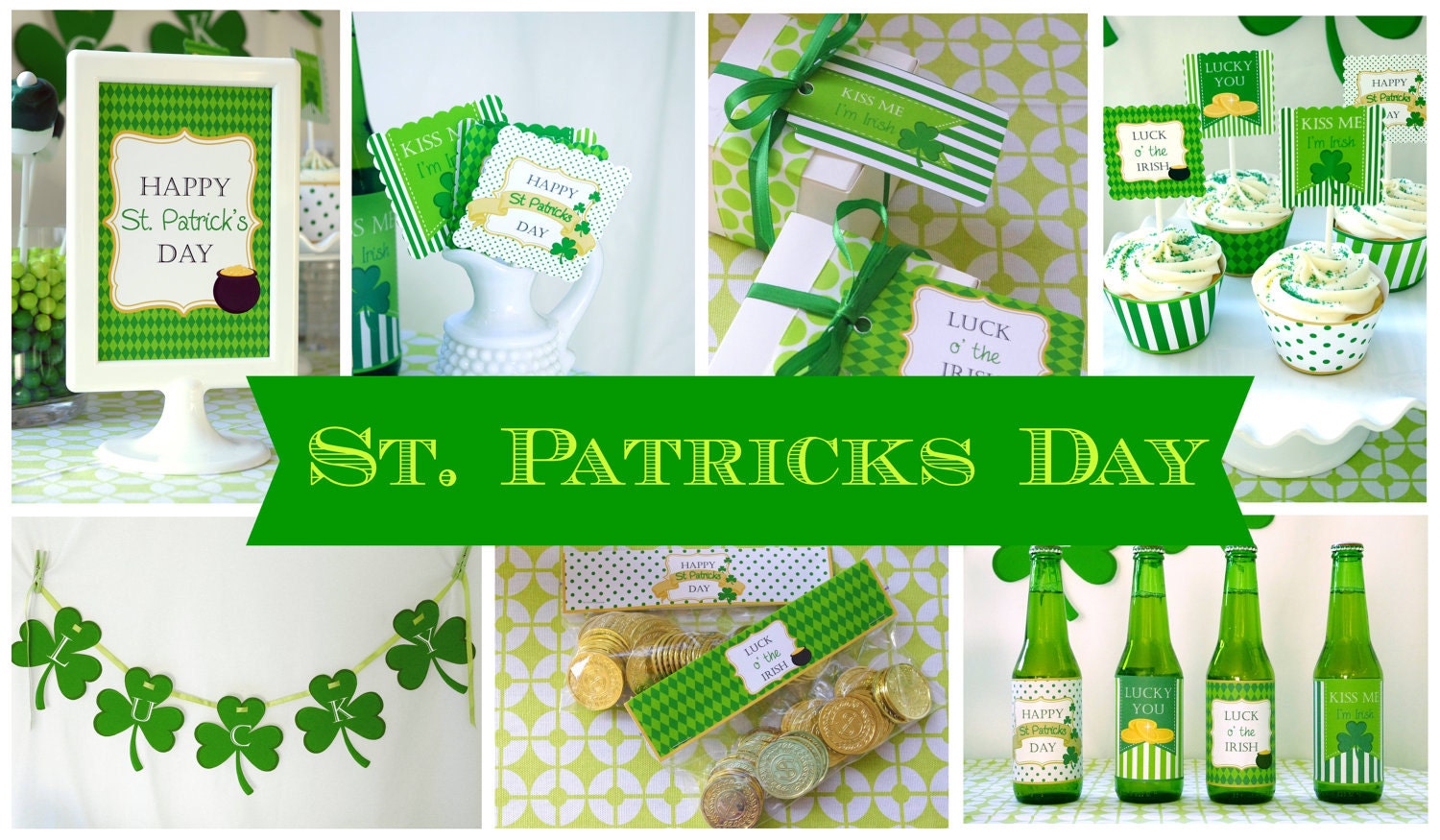 St Patricks Day Party Decorations - PRINTABLE - Party Package Collection - By A Blissful Nest - As Seen On Living Locurto Il_170x135