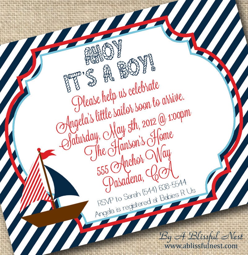 Sailor Themed Invitations