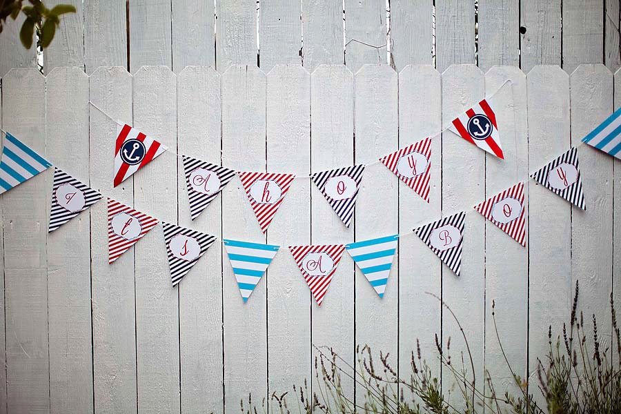 DIY Printable Banner - Ahoy It's A Boy - Nautical Baby Shower - By A Blissful Nest Il_570xn