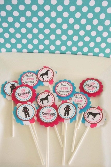 Cowgirl Party Circles Cupcake Toppers - PRINTABLE - By A Blissful Nest