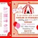 Circus Carnival Big Top Invitation - Aqua and Red - PRINTABLE - By A Blissful Nest