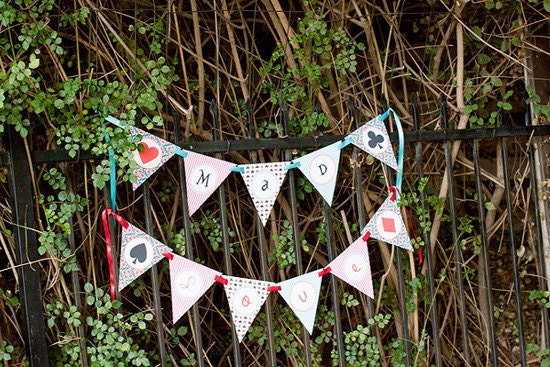 Modern Alice In Wonderland PRINTABLE Party Decorations - By A Blissful Nest