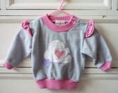 Vintage Cloudy Hearts Sweater, Size 6 Months - OhSydney