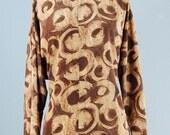 1980s Cinnamon Swirl slouchy blouse medium