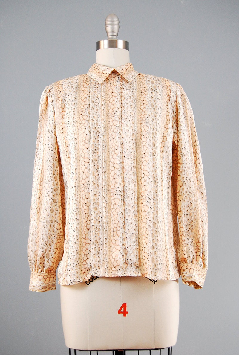 1980s PEACH PEBBLES slouchy blouse medium