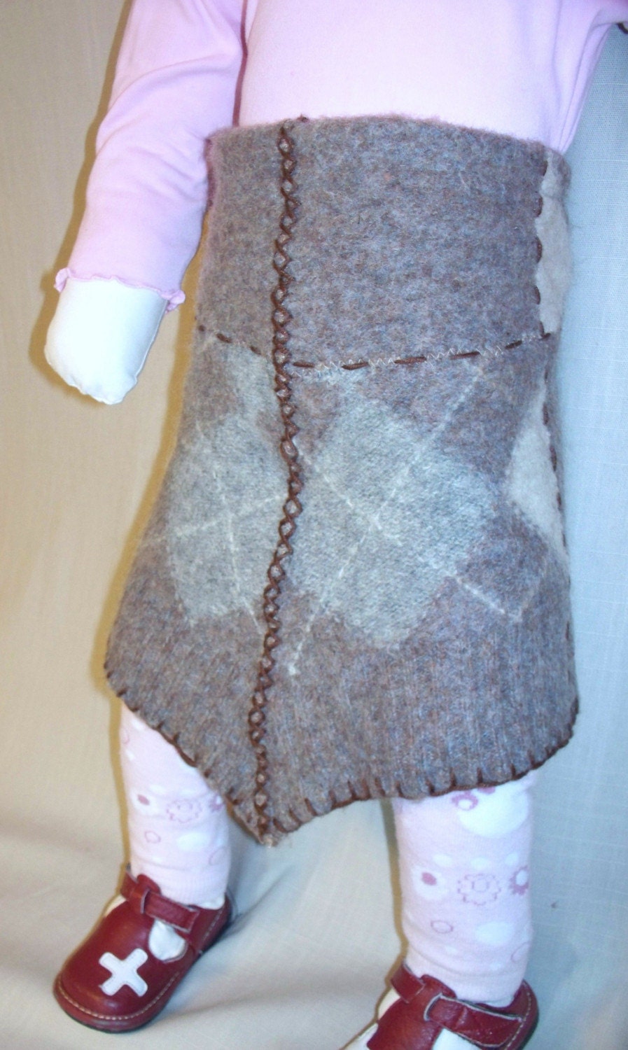 argyle with a twist patchwork skirt  size 12-18 months