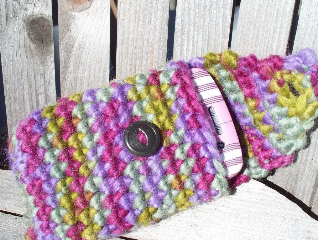 purples and greens wool blackberry /iphone /cell phone case