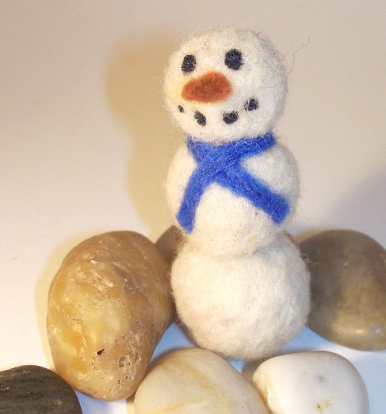 needle felted wool snowman