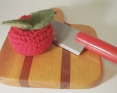 crocheted playfood -  apple
