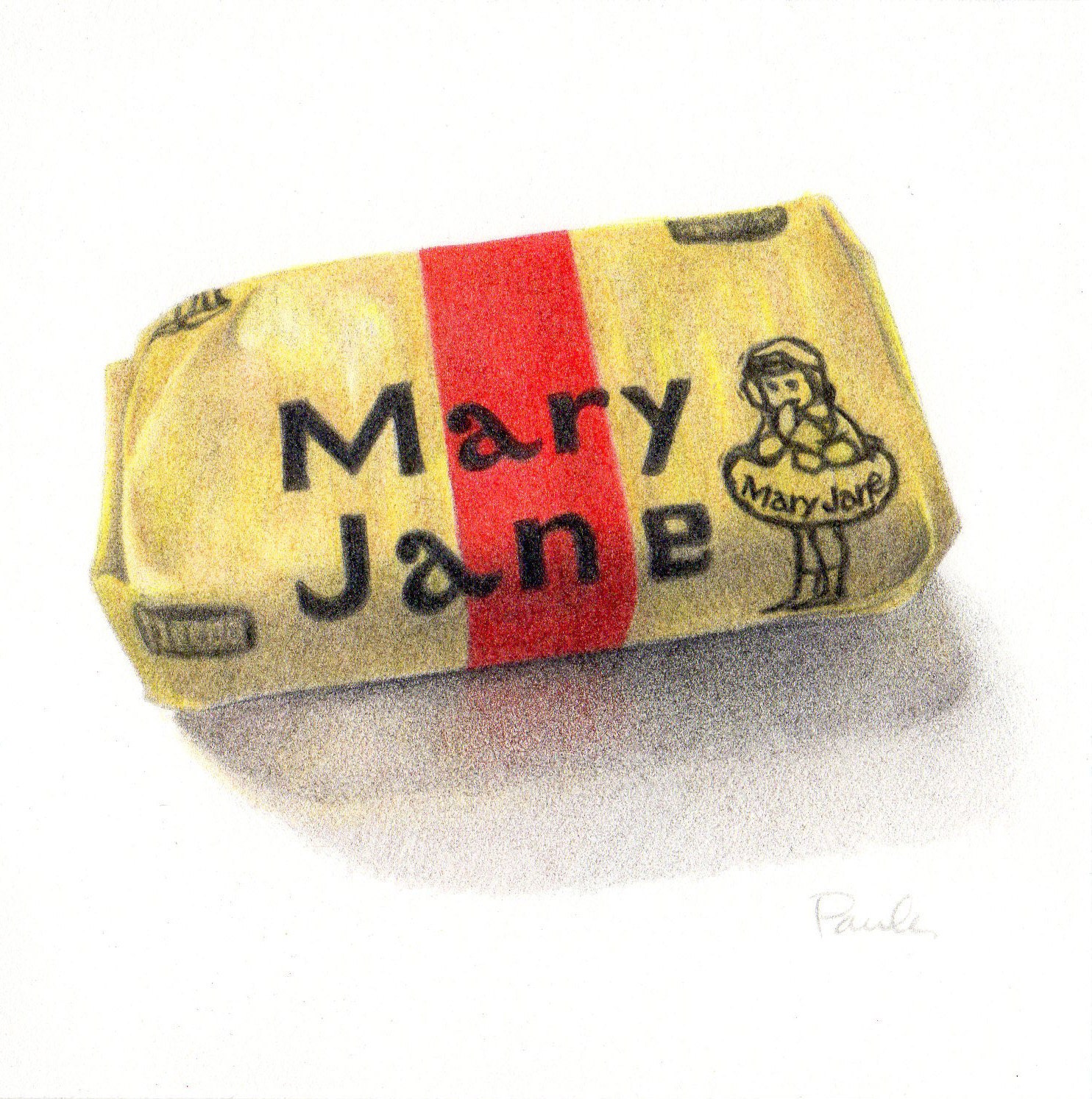Mary Jane Candy - PRINT of a colored pencil drawing