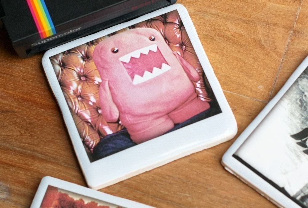 Polaroid Ceramic Coaster - Pink Monsta