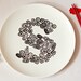 S for Sushi - Alphabet Ceramic Plate (Black)