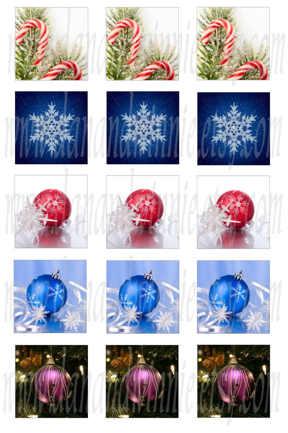 CHRISTMAS HOLIDAY 1 inch square digital images for glass tiles, scrapbooking, tags  4X6 digital graphics collage sheet