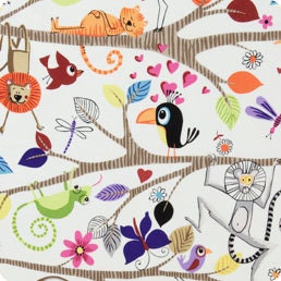 Just Hanging Animal and Bird Cotton Fabric by Alexander Henry Monkey Love Bird