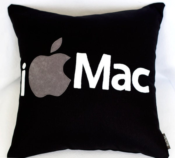 I Love Mac Pillow - Black- Perfect for MAC Lovers