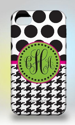 Personalized Cell Phone Protective Case - Houndstooth Dot