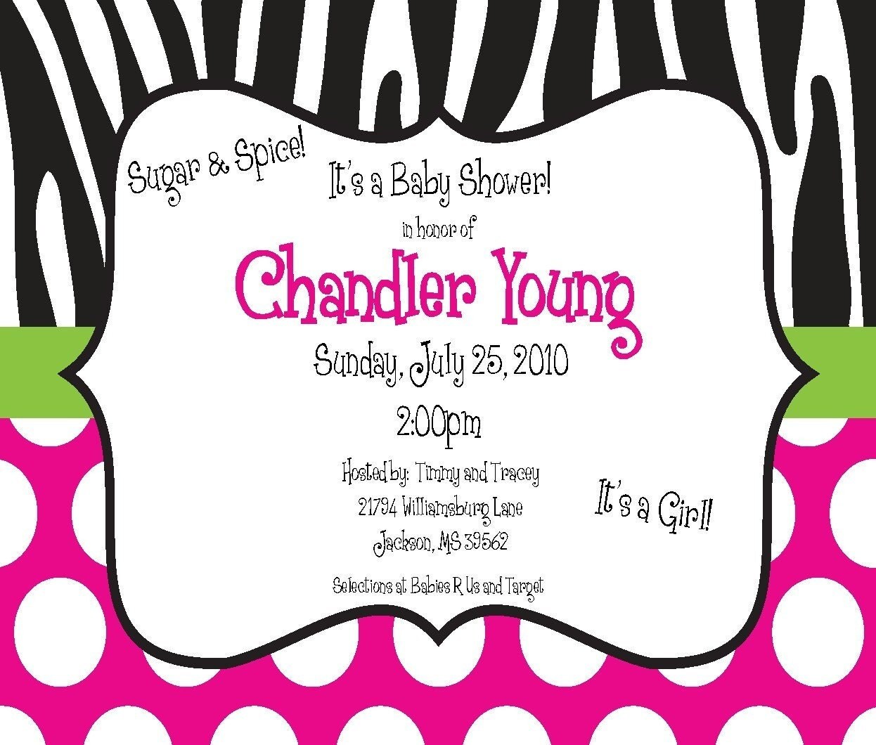 Zebra Invitation Template