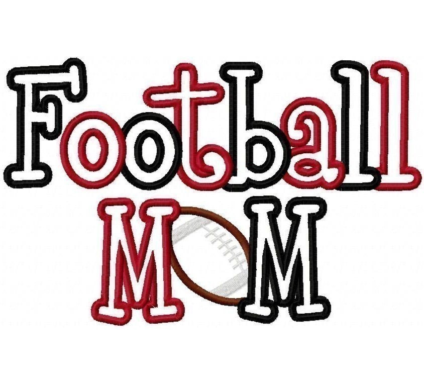 Football Mom Embroidery Machine Applique Design 2277