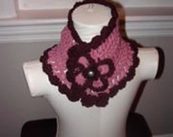 Crochet  neck warmer with a flower for ladies, teens, girls. Custom orders welcome