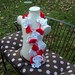 Spring Crochet Flower scarf white and red//Ready to ship