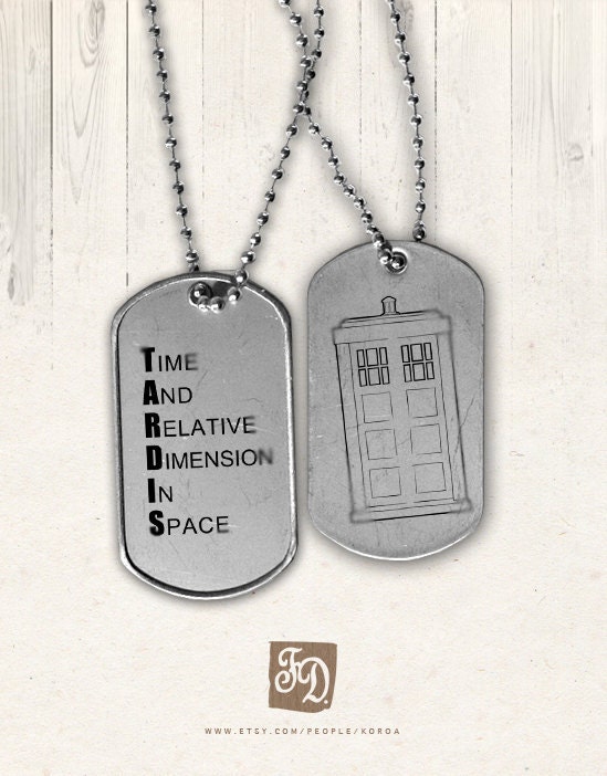 Pendant POLICE BOX, Time and Relative Dimension in Space , dog tag