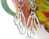 butterfly wing dangle sterling silver earrings