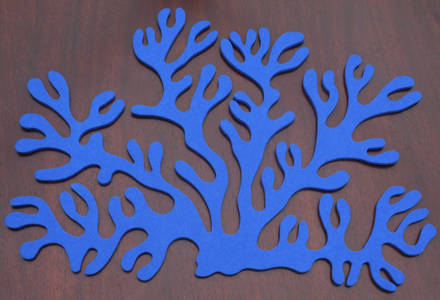 Antler Coral Placemat Wool Felt 5mm 1 set of 4- Royal Blue