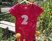 Fuchsia Pink Second Birthday Bodysuit with Batik 2 (24 months) READY TO SHIP