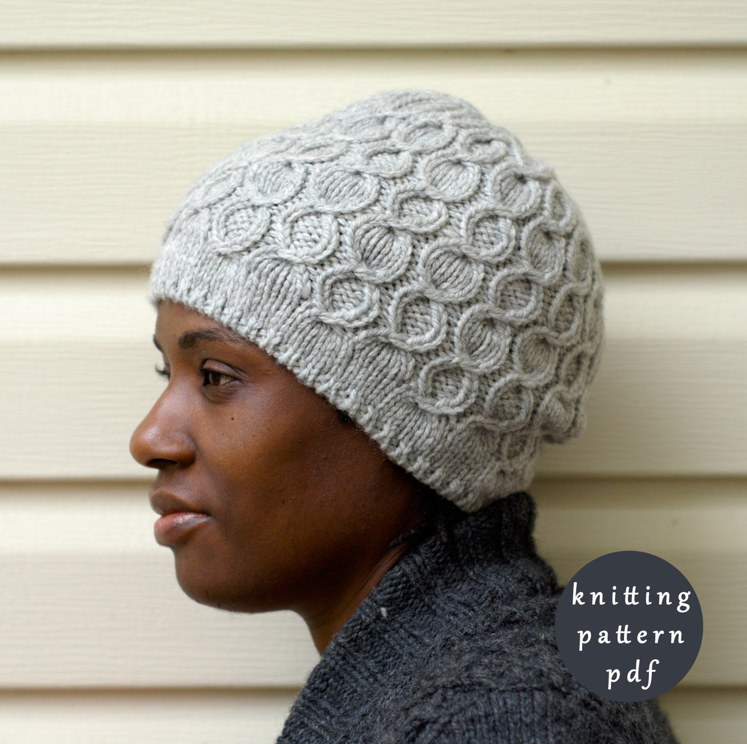 Coline Hat Knitting Pattern - Cable Hat - Toque Knit Pattern - Knitting PDF Patterns - Original design by ABLACKPEPPER