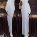 Women's Burgundy and Gold Organza Belly Dance Costume Size 8 10 Halloween Cosplay Rennaisance Faire Harem