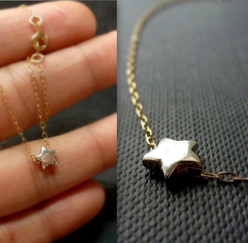 Little Star Necklace - Gold and Silver - Celebrity Style Necklace