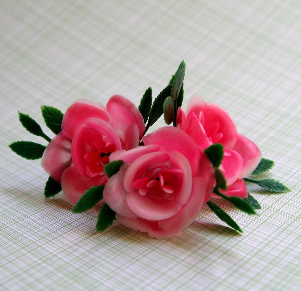 Pink Rose Cupcake Toppers (12) Il_170x135
