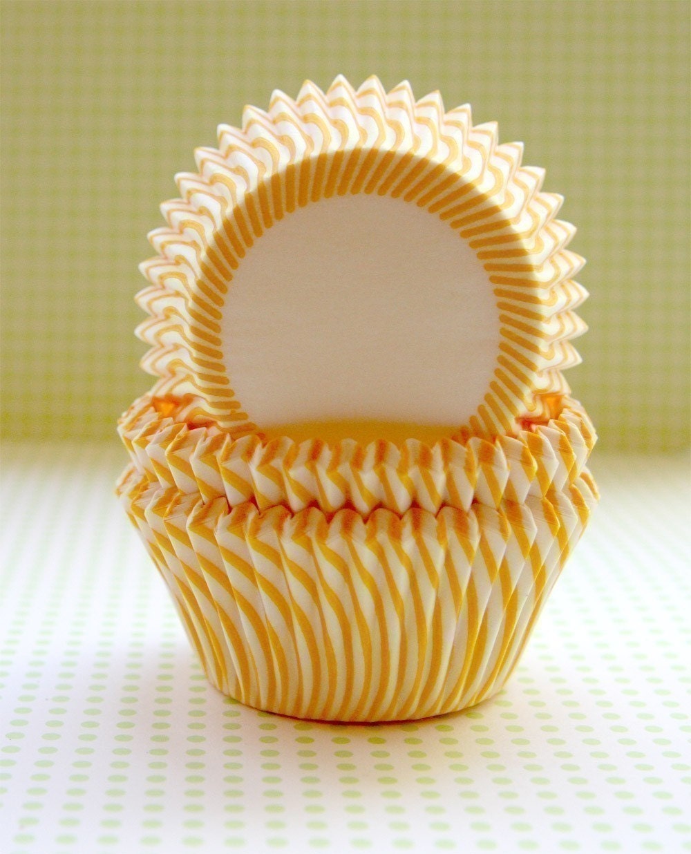 Yellow Stripe Cupcake Liners Baking Cups (45)