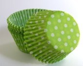 Cupcake Liners - Lime Green Polka Dot Baking Cups (45) Il_170x135