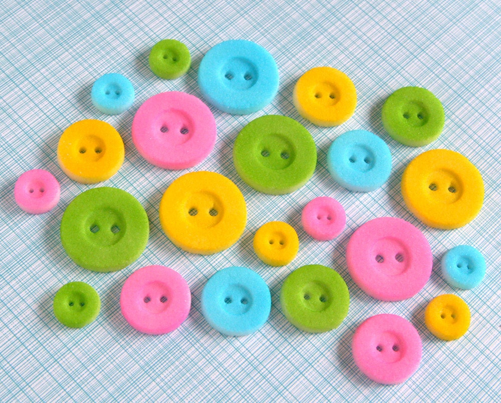 Button Edible Sugar Decorations for Cupcake and Cake Decorating (24) Il_170x135