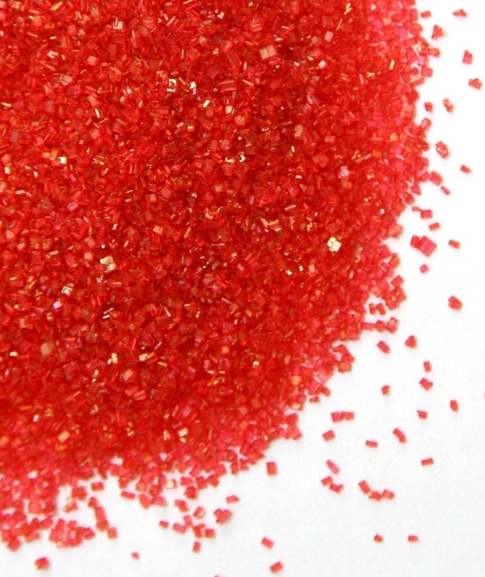 Red Sanding Sugar for Decorating Cupcakes and Cookies (4 ounces) Il_570xn