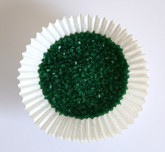 Dark Green Crystal Sugar for Decorating Cupcakes, Cookies and Cakes (4 ounces) Il_570xn