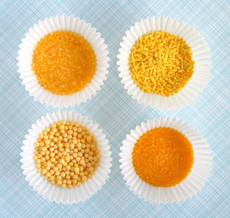 Yellow Sprinkle and Sugar Mix for Decorating Cupcakes and Cookies (8 ounces) Il_570xn