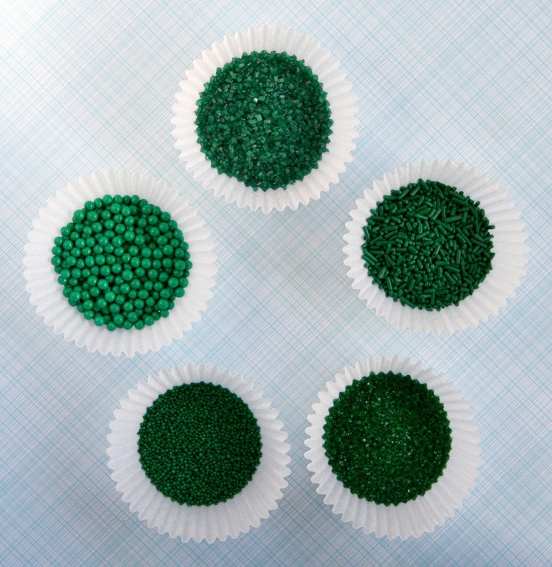 Green Sprinkle and Sugar Mix for Decorating Cupcakes and Cookies (10 ounces) Il_570xn