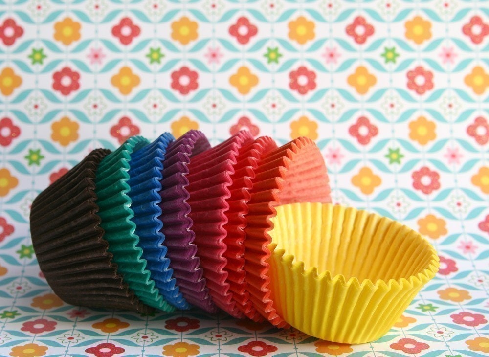 80 Rainbow Cupcake Liners
