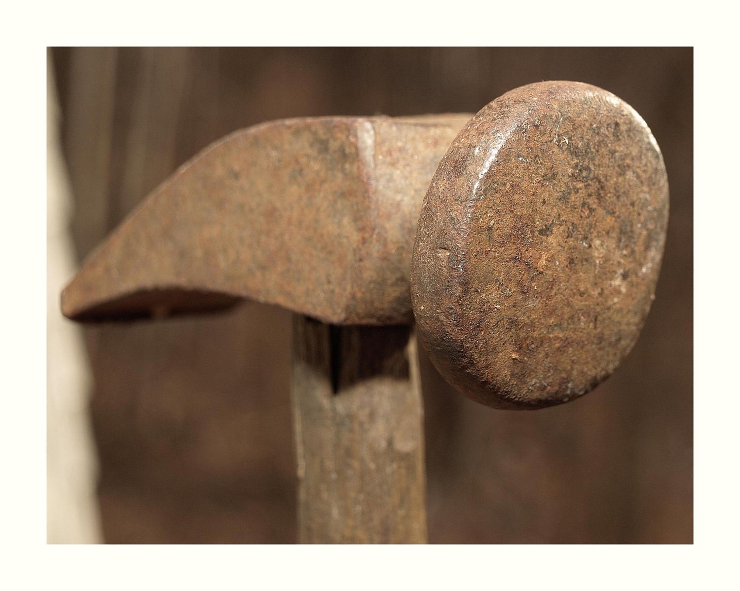 Antique Shoe Cobbler Hammer, Beautifully Rusted Head and Worn Wooden Handle