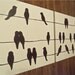 HUGE 30x60 cream and espresso birds on a wire- 2 canvas piece-  IMMEDIATE SHIPMENT