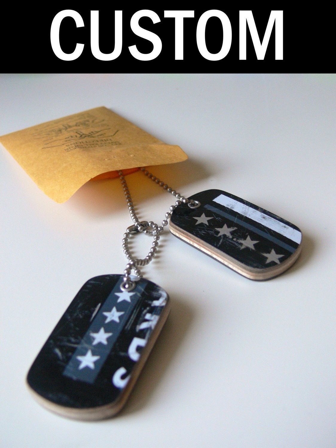 Recycled Skateboard Custom Dog Tags
