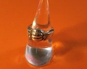 Silver Modernist Ribbed Ring