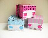 DIY Printable PDF 300dpi digital sheet -3 BOX-pink and blue girl
