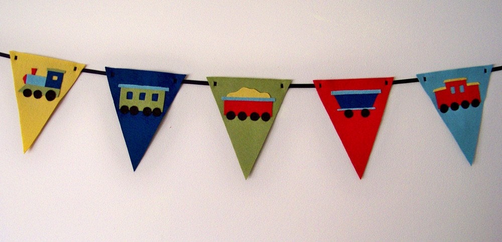 Felt Train Pennant Banner